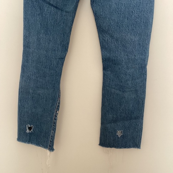 Levi’s Wedge Straight Jeans 24 Custom paint splatter Armadillo Dinosaur Patches - Picture 8 of 16